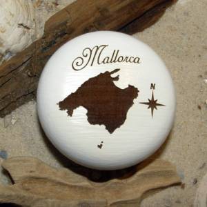 Möbelknauf Mallorca Balearen Spanien Gravur Buche inkl. Schraube Balearische Inseln Dekoration Bild 3
