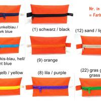 Täschchen wetbag ORANGE Outdoorstoff Zipper dunkelblau marine Inhalator Kosmetik, Schlüsselanhänger, by BuntMixxDESIGN Bild 7