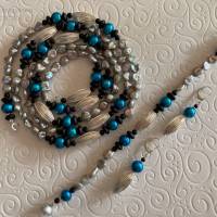 Schmuckset: Armband und Ohrhänger: Zuchtperlen, Tombak und Onyx, passende lang Perlenkette im Shop! Bild 6