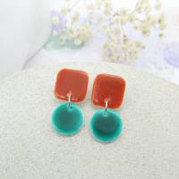 Polymer Ton Ohrringe mit Keramik Effekt, Ohrringe Minimalist geometrische, Geschenk für Frau, Muttertag Bild 1
