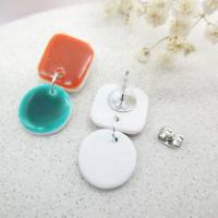 Polymer Ton Ohrringe mit Keramik Effekt, Ohrringe Minimalist geometrische, Geschenk für Frau, Muttertag Bild 5