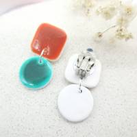 Polymer Ton Ohrringe mit Keramik Effekt, Ohrringe Minimalist geometrische, Geschenk für Frau, Muttertag Bild 6