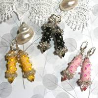 Ohrringe flieder lila Glasperlen Silber handgemacht Ostergeschenk Osterhase Bild 6