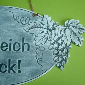 Türschild Ladenschild Bin gleich zurück Wein Holz - door sign - wine - grapevine - engraving - text of your choice Bild 3