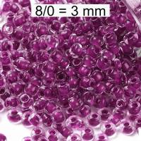 Rocailles - Perlen - inside color lila - ca. 3mm -Glas Bild 1