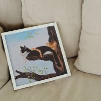 Ianni und Nino - Katzen - Tiergemälde - Originalgemälde in Öl und Acryl auf Leinwand Keilrahmen, 50 x 50 cm Bild 2