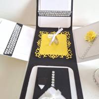 Hochzeit Geldgeschenk Überraschungsbox gelb-schwarz-weiß Geschenkverpackung Bild 4