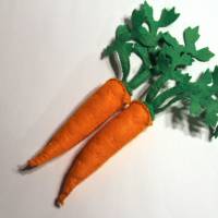 Karotten aus Filz handgenäht für den Kaufladen, Kinderküche, Spielküche Bild 1