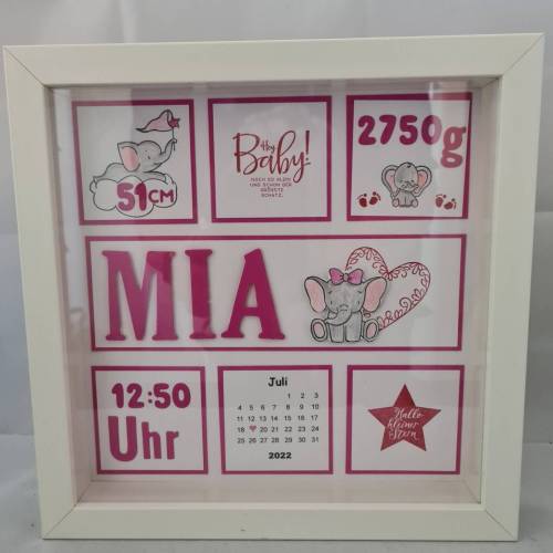Geburtsrahmen Geschenk Taufe Geburt personalisiert Namen Datum Größe Datum verschiedene Motive Junge Mädchen