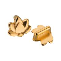 2x Zamak Schiebeperle Lotusblume gold ID 5x2mm 24K vergoldet für Leder & Bänder Bild 1