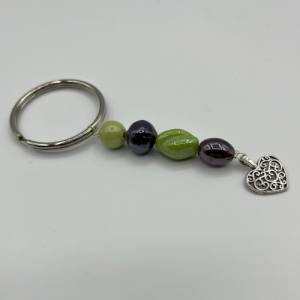 Glasperlen Schlüsselanhänger mit Herzanhänger – Schicker Begleiter für Schlüssel, Taschen und Rucksäcke Bild 5