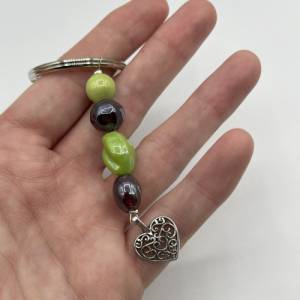 Glasperlen Schlüsselanhänger mit Herzanhänger – Schicker Begleiter für Schlüssel, Taschen und Rucksäcke Bild 7
