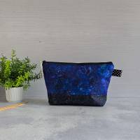 Projekttasche blau für Stricken | Bobbeltasche | Stricktasche mit Reißverschluss Bild 2
