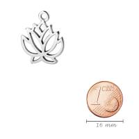 Zamak-Anhänger Lotusblume antik silber 19mm 999° versilbert hübscher Kettenanhänger Bild 2