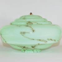 Unikat Pendellampe Leuchte Deckenlampe Hängelampe 40er Jahre grün braun marmoriert Messing einmalig vintage upcycling Bild 6