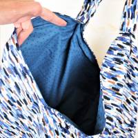 XXL Beutel Tasche Origami Bag Schultertasche Blau Jeans Grafitti Muster Shopper Jogatasche Sporttasche Bild 7