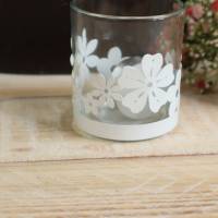 Teelichtglas mit Frühlings Dekor Kerzenhalter Bild 3