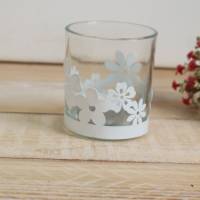 Teelichtglas mit Frühlings Dekor Kerzenhalter Bild 4
