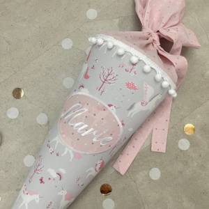 Schultüte Zuckertüte Einschulung Groß 70cm Handmade - Einhorn Patch Bild 2
