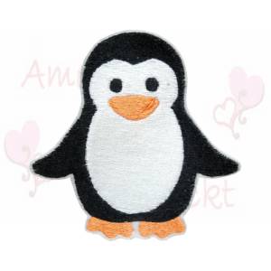 Pinguin Aufbügler Aufnäher mit Bügelvlies bügelbild stickapplikation penguin embroidery applique application patch appli Bild 1
