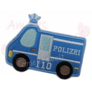 Aufnäher Polizei Bus & Polizei Hubschrauber kl. Set applikation bügelbild patch polizeiauto police car Stickapplikation Bild 3