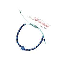 Perlenarmband Armbändchen blau handgefertigt DIY dünn Bild 2