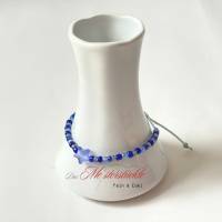 Perlenarmband Armbändchen blau handgefertigt DIY dünn Bild 4