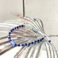 Perlenarmband Armbändchen blau handgefertigt DIY dünn Bild 5