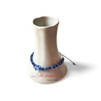 Perlenarmband Armbändchen blau handgefertigt DIY dünn Bild 8