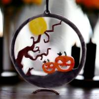 Halloweenanhänger Gießform, Kürbisanhänger Epoxidharzform, Geschenkanhänger Resinform, Halloween Anhänger Ornament DIY Bild 1