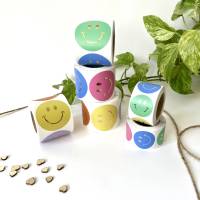 Aufkleber SMILEY BLAU PINK MINT runde smileysticker Geschenkaufkleber für Schule Lehrer Schultüte Bastel dekorieren Bild 4