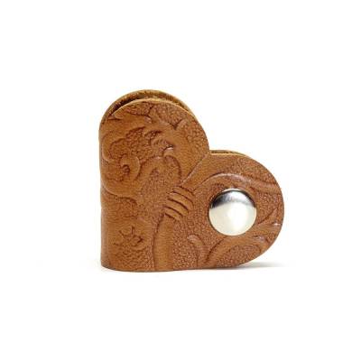 Leder Kabelbinder Herz - 2er Set - Box OX - Caramel Dragon - Vickys World - Kabel Organizer
