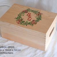 Erinnerungsbox aus Holz Hochzeit Design Christmas Wreath Bild 1