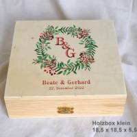 Erinnerungsbox aus Holz Hochzeit Design Christmas Wreath Bild 4