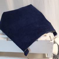 Umhängetasche, Beuteltasche, Handtasche Cord dunkelblau Bild 5