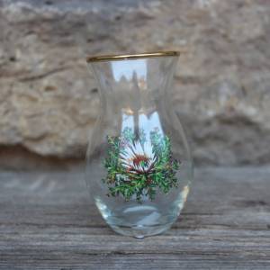 kleine Vase Siberdistel Dekor 60er 70er Jahre DDR Bild 3