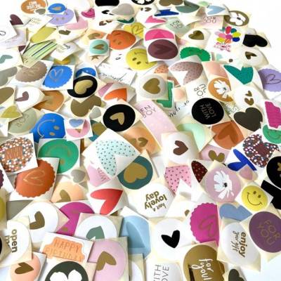 Stickerpaket MIX 20, 50 oder 100 gemischte Aufkleber verschiedene Designs mit Goldeffekt zur Dekoration Stickerset