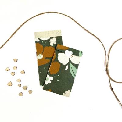 geblümte Mini-Geschenktüten Graspapier 5-50 Stück 7x13 cm klein flach Papier-Flachbeutel Minitasche Schmucktüte