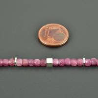 Minimalistische rosa Tumalinkette mit 925er Silber Turmalinwürfel facettiert zart zierliche Edelsteinkette Hochzeitstag Bild 5