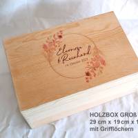 Erinnerungsbox aus Holz Hochzeit Design Rosarot Bild 1