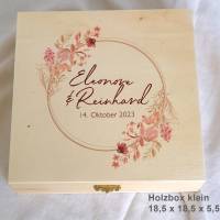 Erinnerungsbox aus Holz Hochzeit Design Rosarot Bild 4