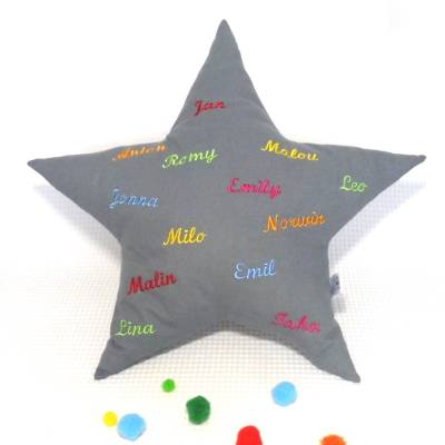 Kissen Abschiedskissen Erinnerungskissen Stern Abschiedsgeschenk für Lehrer/in, Erzieher/in oder Arbeitskollege/in