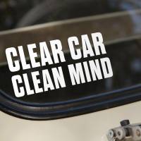 Autoaufkleber Clean car - Clean mind | Auto Aufkleber lustig | Detailing Aufkleber | Vinylaufkleber | 10 cm x 4,6 cm Bild 1