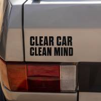Autoaufkleber Clean car - Clean mind | Auto Aufkleber lustig | Detailing Aufkleber | Vinylaufkleber | 10 cm x 4,6 cm Bild 2