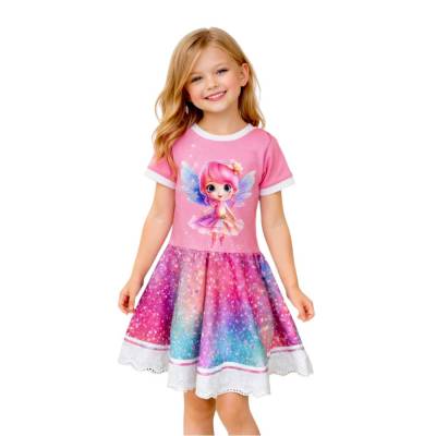 Sommerkleid Größe 110 - Festliches Kleid - Drehkleid Jerseykleid Festkleid Partykleid