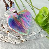 Herz Harz Halskette mit tollen bunten Farben wie gemalt, Geschenk ,Geburtstag, abstrakt,einzigartig Bild 5