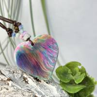 Herz Harz Halskette mit tollen bunten Farben wie gemalt, Geschenk ,Geburtstag, abstrakt,einzigartig Bild 6