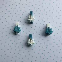 Motivklammer mit Segelboot, Miniklammer maritim als Deko für Geschenke und vieles mehr,4,5 cm Bild 2