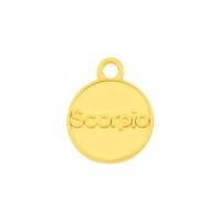 Zamak-Anhänger Sternzeichen Scorpio (Skorpion) gold 12mm 24K vergoldet mit Emaille in Dunkelrot Bild 2