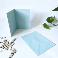 30 Stück Kartenset Klappkarten aus Kraftpapier in blau, grün und gelb Bild 3